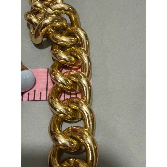 Chunky Curb Chain Necklace Women Gold Tone Bold Statement Link Heavy 36" - Picture 8 of 14